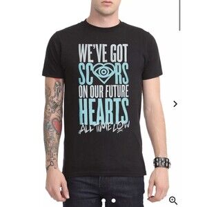 Y2K Vintage All Time Low Shirt L We Got Scars Heart Graphic Band Tee Punk Grunge